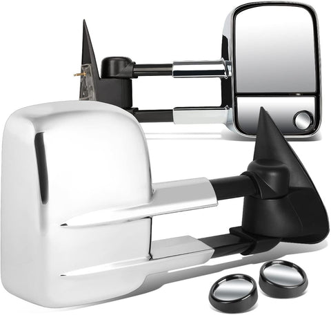 DNA Motoring TWM-022-T111-CH+DM-SY-022 Pair of Towing Side Mirrors + Blind Spot Mirrors