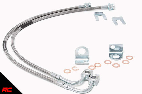 Rough Country 89702 Extended Stainless Brake Lines Front | (fits) 87-06 Jeep Wrangler YJ TJ / 84-01 Cherokee XJ | 4-6