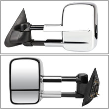 Replacement for F150 Powered Telescopic Extended Arm Folding Towing+Circle Blind Spot Side Mirror (Chrome)
