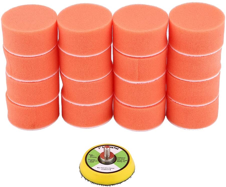 Terisass 17 Pcs/Set 2 Inch Car Cleaning Pads Auto Woolen Polisher Buffer Pad Car Sponge Buffing Polishing Pad Automotive Buffing Wax Polisher Kit