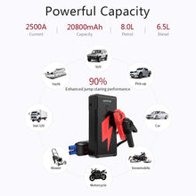 JUMTOP QDSP 2500A Peak 20800mAh Portable Car Jump Starter (8.0L Gas/6.5L Diesel Engine) Auto Battery Booster & Power Bank Phone Charger with Dual USB Smart Charging Port LED Flashlight