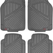Motor Trend FlexTough Standard - 4pc Set Heavy Duty Rubber Floor Mats for Car SUV Van & Truck (Black) (MT-774-BK_AMJAN)