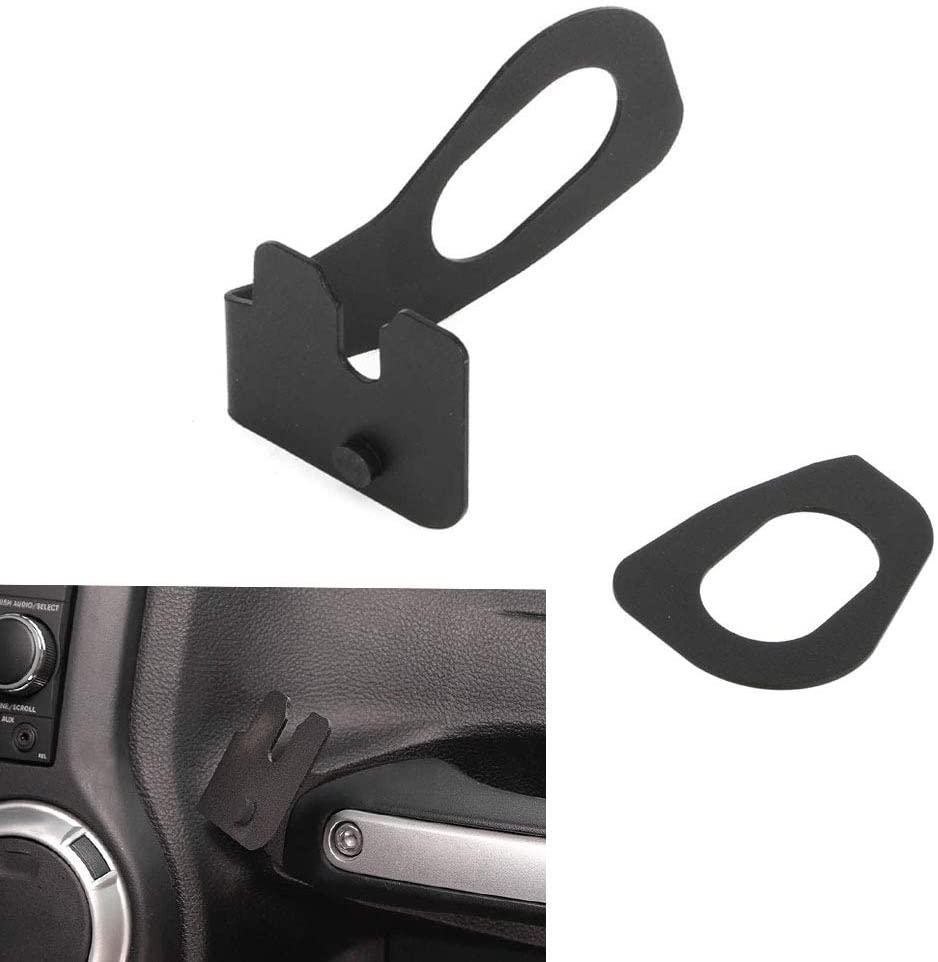 AMOUTOR CB Mic Mount, Jeep Wrangler JK 2011-2018 Passenger Holder Grab Bar, Microphone Mounting Bracket