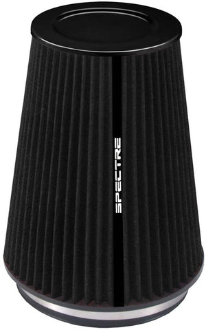 Spectre Universal Clamp-On Air Filter: High Performance, Washable Filter: Round Tapered; 6 in (152 mm) Flange ID; 10.25 in (260 mm) Height; 7.719 in (196 mm) Base; 5.219 in (133 mm) Top, SPE-HPR9881K