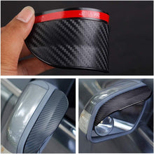 ZaCoo ​2 Pcs Mirror Rain Visor Smoke Guard, Carbon Fiber Texture Rear View Side Mirror Rain Eyebrow View Mirror Visor Guard for Most Car, Truck and SUV Black​