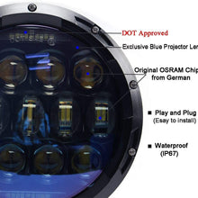 130W Exclusive Blue Projector Lens Brightest 7 inch LED Headlights Amber Turn Signal/DRL Bulbs Kit for Jeep Wrangler JK LJ JKU TJ CJ Sahara Rubicon Freedom Dragon Edition Unlimited Headlamps