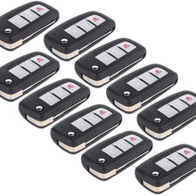 OCPTY 10X Uncut Keyless Entry Remote Control Key Fob Transmitter Replacement fit for 14-18  Nissan Rogue ADP12548301S