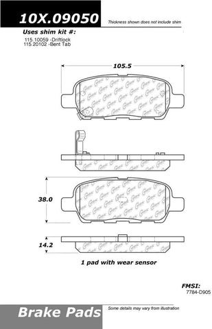 Centric Parts, 102.09050, CTek Brake Pads