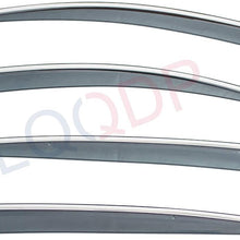 LQQDP 4pcs Smoke Tint With Chrome Trim Outside Mount Tape On/Clip On Style PVC Sun Rain Guard Vent Shade Window Visors Fit 11-15 Kia Optima