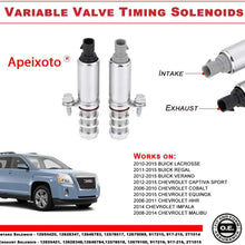 2 PCS Intake & Exhaust Camshaft Position Actuator Solenoid Control Valve 12655420 12655421 917-215 917-216 for GM Chevy Cobalt Malibu G5 G6 HHR Buick Pontiac 2.0L 2.2L 2.4L