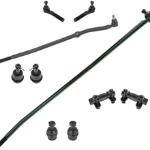 Front 10 Pc Steering Suspension Ball Joint Tie Rods Kit Set for 98-99 Ram 4x4
