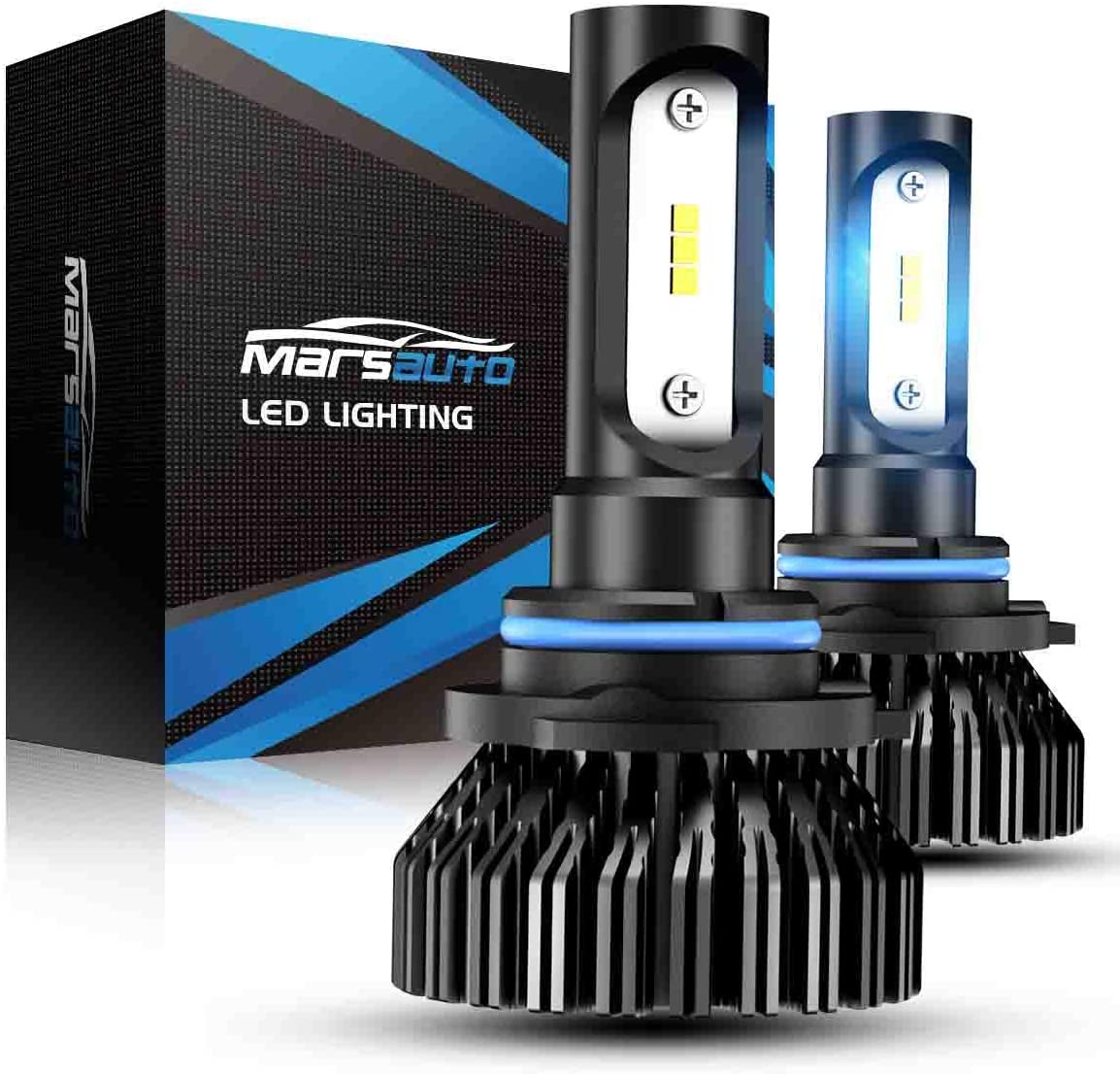 Marsauto 9005 LED Headlight Bulbs 6000K 8000LMs HB3 High Beam Cool White Light Bulbs Replacement for Halogen 2 Pack