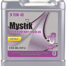 Mystik Super H-Duty Engine Oil, SAE 15W-40, 2 Gal