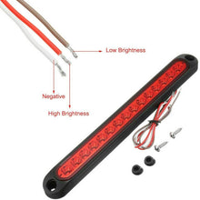 PSEQT 10" 15 LED Trailer LED Tail Light Bar / Stop Turn Tail Lights Assembly Third Brake Light Topper Strip Truck Rear Side Marker Lights Waterproof(Red)