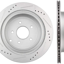 Premium Rear 2pcs Drilled & Slotted brake Rotor ANPART fit for Infiniti FX35/FX37/FX45/JX35/M35h/M37/M56/Q50/Q60/Q70/Q70L/QX60/QX70, Murano/Pathfinder/Quest
