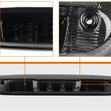 DWVO 3rd Brake Light Compatible with 2007-2014 Chevrolet Silverado GMC Sierra 1500 2500 3500 Red/White LED Smoke Lens High Mount Third Brake Light Cargo Tail Lamp