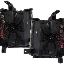 For 14-16 Chevy Silverado 1500 Black Housing Pair Headlights Headlamps Amber Reflector Lamps