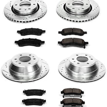 Power Stop K2085 Front & Rear Brake Kit with Drilled/Slotted Brake Rotors and Z23 Evolution Ceramic Brake Pads,Silver Zinc Plated