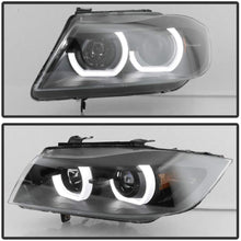 V2 3D Halo LBDRL Headlights for BMW 3-Series E90 06-08 - 4 Door - Black/Clear Lens