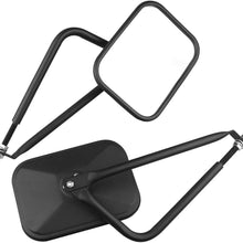 Esright Rectangular Adventure Door Hinge Mirrors Side View Shake-Proof Door Off Mirror for All Jeep Wrangler JK,JL(07-18), (1 Pair Textured Black)