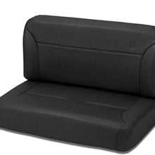 Bestop 39437-15 TrailMax II Black Denim All-Vinyl Fixed Rear Bench Seat for 1955-1995 CJ5, CJ7 and Wrangler YJ