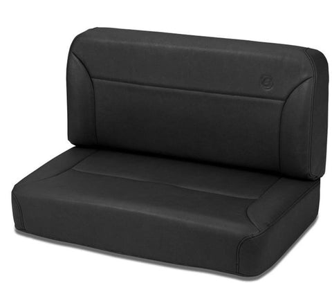 Bestop 39437-15 TrailMax II Black Denim All-Vinyl Fixed Rear Bench Seat for 1955-1995 CJ5, CJ7 and Wrangler YJ