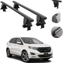 Roof Rack Cross Bars Lockable Luggage Carrier Smooth Roof Cars | Black Aluminum Cargo Carrier Rooftop Bars | Automotive Exterior Accessories Fits Ford Edge 2015-2021