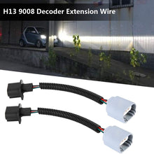 Qiilu 1 Pair H13 9008 Connector Plug Decoder Extension Wire for High/Low Beam Headlights