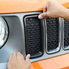 RT-TCZ Carbon Fiber Front Grill Grille Inserts for Jeep Renegade 2019 2020 ABS Grill Guard Cover Trim (7PCs)