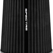Spectre Universal Clamp-On Air Filter: High Performance, Washable Filter: Round Tapered; 4 in (102 mm) Flange ID; 9 in (229 mm) Height; 6 in (152 mm) Base; 5.125 in (130 mm) Top, SPE-HPR9889K