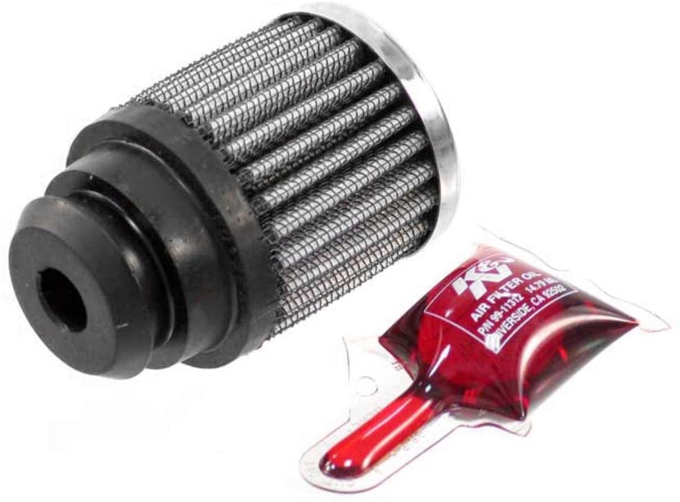 K&N Vent Air Filter/ Breather: High Performance, Premium, Washable, Replacement Engine Filter: Flange Diameter: 1.25 In, Filter Height: 2.25 In, Flange Length: 1 In, Shape: Breather, 62-1485