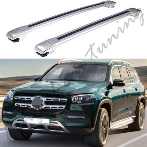 king of car tuning Silver Lockable Adjustable Cross Bars Crossbars Roof Racks Baggage Luggage Rail for Mercedes Benz GLS 2019 2020