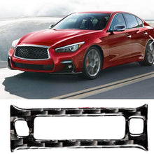 Hlyjoon Car Carbon Fiber Rear Air Conditioning Outlet Frame Cover Trim Side Air Conditioning Vent Cover Fits for Auto Infiniti Q50 Q60 2013 2014 2016 2017 2019.