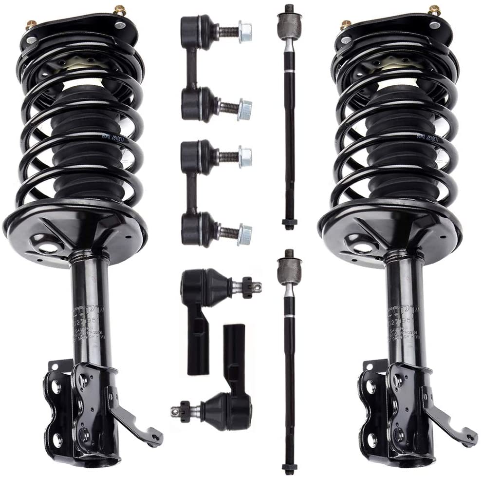 HUBDEPOT 8PC Front Strut Spring Assembly Stabilizer Bar Link Kit Tie Rod End Fit for 1998-2002 Chevrolet Prizm 1993-2002 for for TOYOTA Corolla [US Stock]