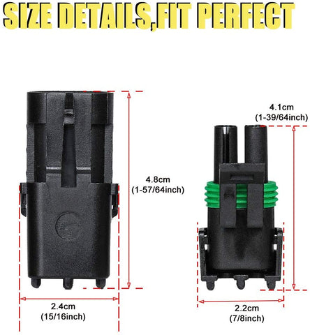 HIFROM 10 Kit (2+3+4 Pin Way) Waterproof Electrical Connector 1.5mm Series Terminals Heat Shrink Quick Locking Wire Harness Sockets 20-14 AWG