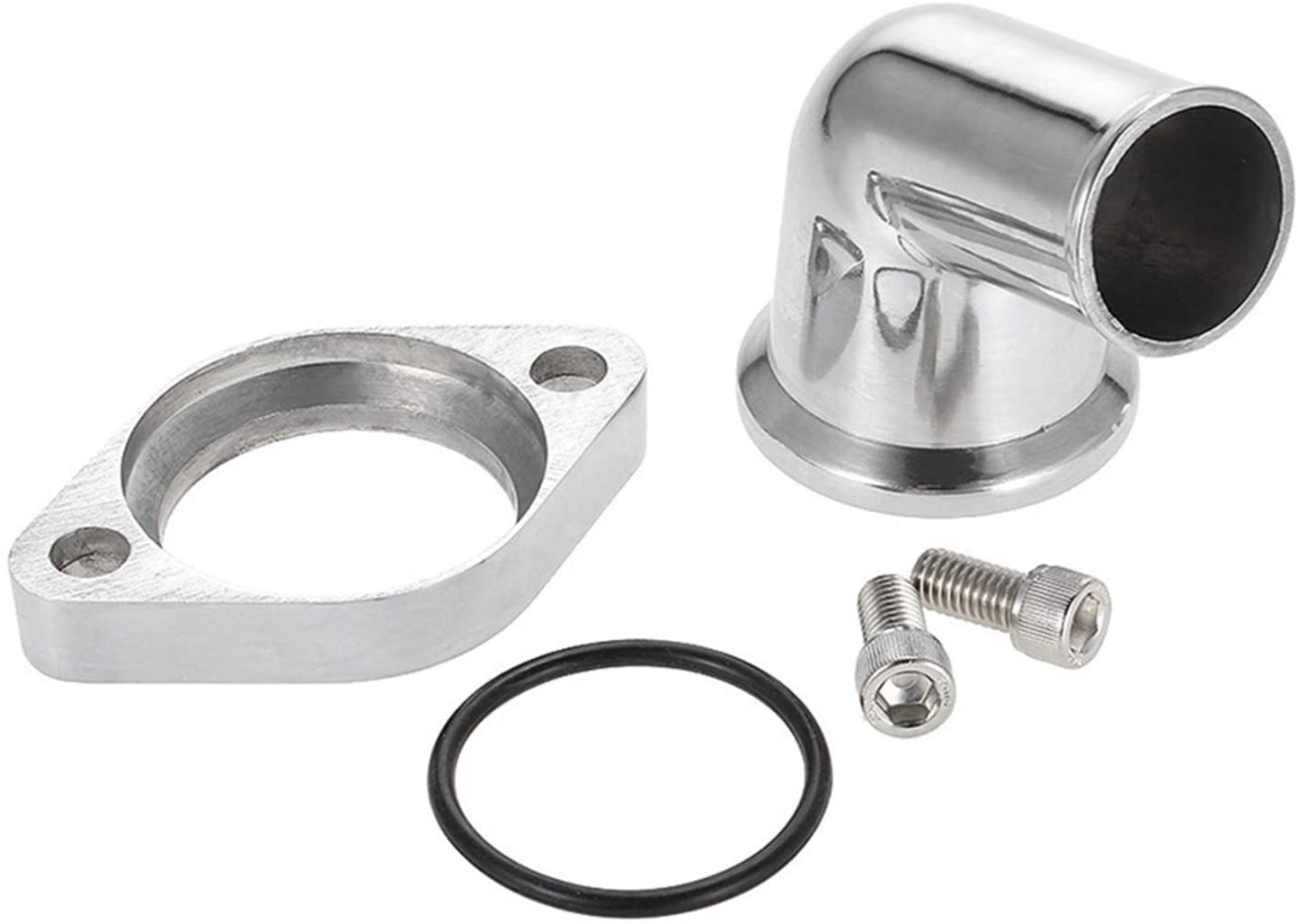 RJJX New Aluminum Water Neck Swivel 15 Degree Fit for Chevy 327 350 454 396 (Color : Silver) (Silver)