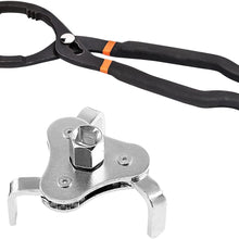 ZOENHOU 3PCS Universal Oil Filter Wrench Set,10-Inch 12-Inch Adjustable Oil Filter Pliers,3 Jaw Oil Filter Wrench Tool