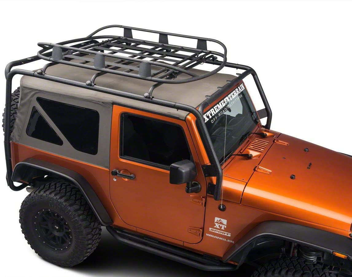 Barricade Roof Rack Basket; Textured Black for Jeep Wrangler 1987-2020