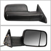 Replacement for Dodge RAM Black Heated Power Glass Foldable Towing Side+Circle Blind Spot Mirror