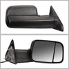 Replacement for RAM Truck Black Heated Power Glass Foldable Towing Side+Circle Blind Spot Mirror