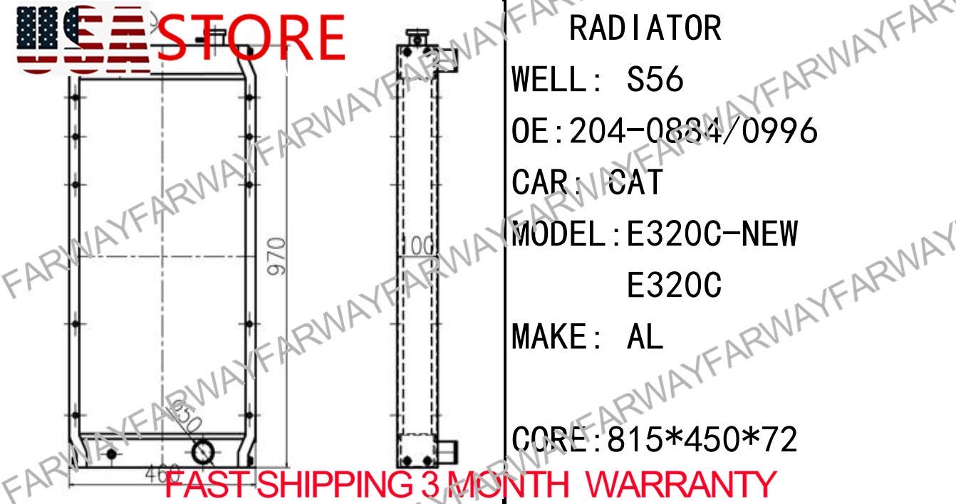 2040996 204-0996 CORE Radiator,Water FITS Caterpillar CAT 320C 320CL E320C L