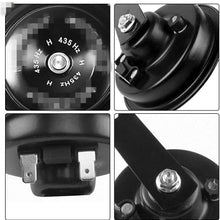 1 Piece Black Metal 12V 435HZ 110 db Snail Horn Loud Sound Metal Shell Waterproof Cover Pure Copper Terminal Design with Stable Mounting Bracket