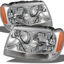 For Jeep Grand Cherokee OE Replacement Chrome Bezel Headlights Driver/Passenger Head Lamps Pair New