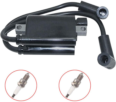PARTSRUN High Performance Ignition Coil Module + 2PCS Spark Plugs for EZGO Golf Cart MCI 2003-2008 & Up OE#72866-G01 EPIGC104,ZF496-2DHHS