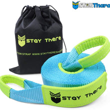 Stay There 3'' × 20ft Tow Recovery Strap, Heavy Duty with 30,000 lb Capacity-Emergency Towing Rope for Recovery Vechiles-Storage Bag (Blue)