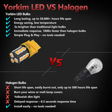 Yorkim Super Bright 3157 LED Light Bulbs Amber, 3056 3156 3156A 3057 4057 3157 4157 T25 LED Bulbs for Brake Lights, Backup Reverse Lights， Reverse Tail Lights - Pack of 10