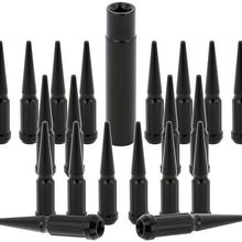 SCITOO 20 PCS Black Lug Nuts Spline + 1 Key for 3/4 Drive 12x1.5 Thread Closed End, Fits for Lexus Toyota 1986-2016