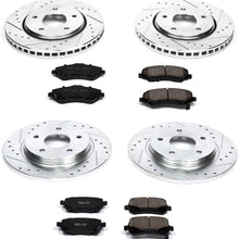 Power Stop K4015 Front & Rear Brake Kit with Drilled/Slotted Brake Rotors and Z23 Evolution Ceramic Brake Pads