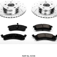 Power Stop KC3156 Z23 Daily Driver Front Caliper Kit-Drilled/Slotted Brake Rotors, Carbon-Fiber Ceramic Brake Pads, Calipers