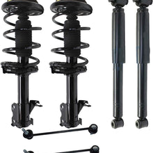 Detroit Axle - 6PC Front Strut & Coil Spring Assembly + Rear Shock Absorber and Front Sway Bars for 2007 2008 2009 2010 2011 2012 Nissan Sentra 2.0L ONLY